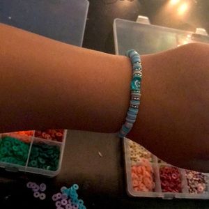A bracelet homemade clay beads